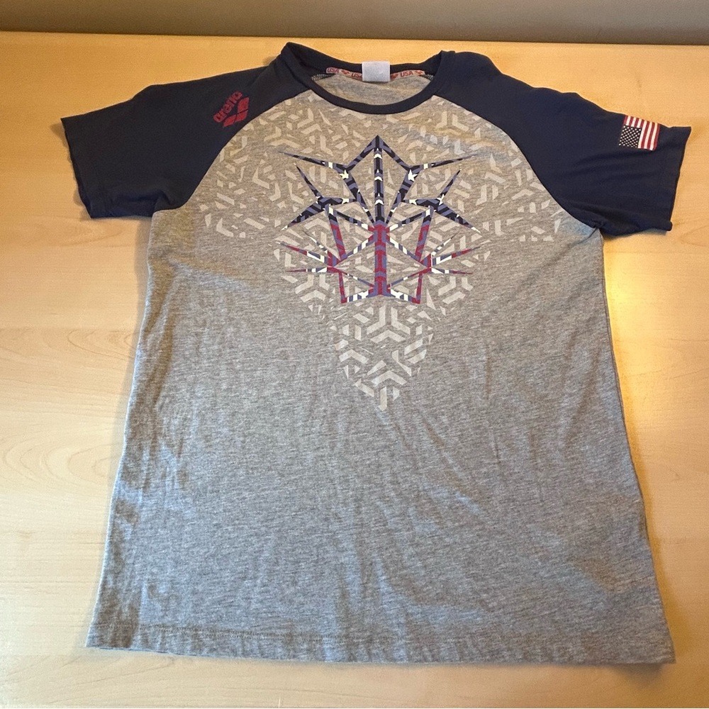 Arena USA Navy and Gray Graphic OG Raglan T-Shirt